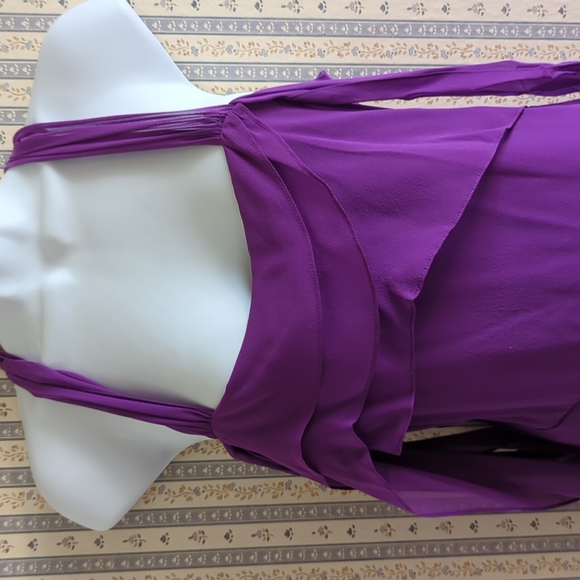 Max Azria Collection Purple Silk Dress 2 - Picture 2 of 4